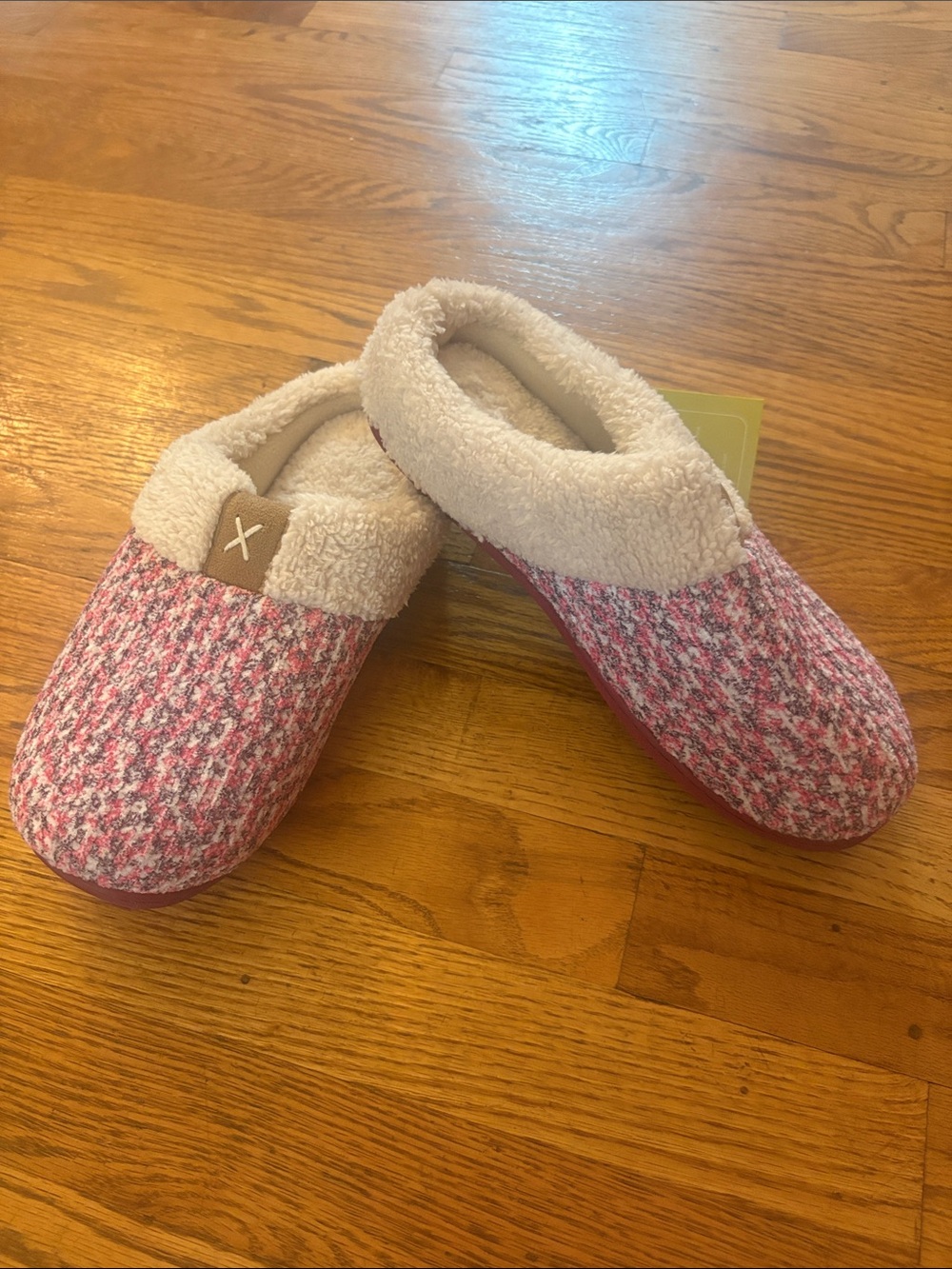 Ultraideas Cozy Women's Pink Knit Fleece-Lined Slippers